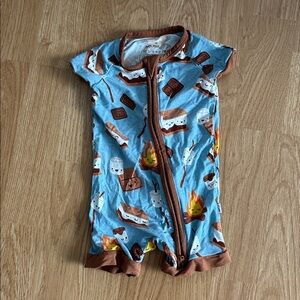 Little Sleepies Brown and Blue Baby Onesie